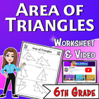Area of Triangles Video Lesson Worksheet | 6th grade