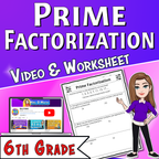 Prime Factorization Video Lesson Worksheet | 6th grade
