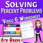 Solving Percent Problems Video Lesson Worksheet | 6th grade