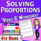 Solving Proportions Video Lesson Worksheet | 6th grade