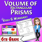 Volume of Rectangular Prisms Video Lesson Worksheet | 6th grade
