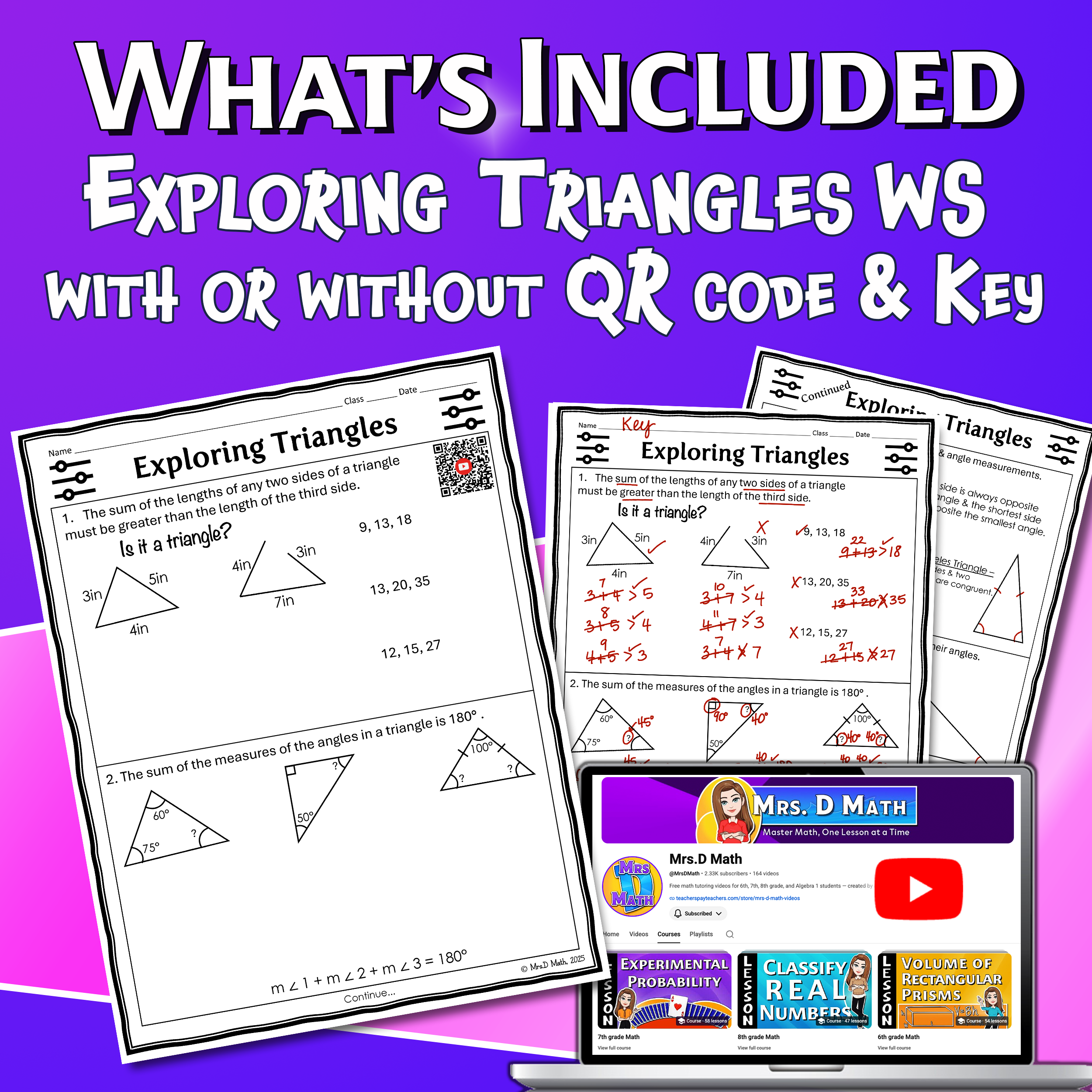Area of Quadrilaterals Video Lesson Worksheet | 6th grade