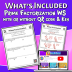 Prime Factorization Video Lesson Worksheet | 6th grade
