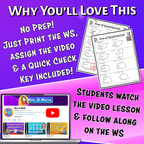 Area of Quadrilaterals Video Lesson Worksheet | 6th grade