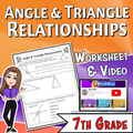 Angle & Triangle Relationships Video Lesson Worksheet | 7th grade