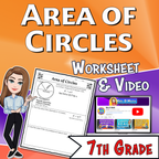 Area of Circles Video Lesson Worksheet | 7th grade