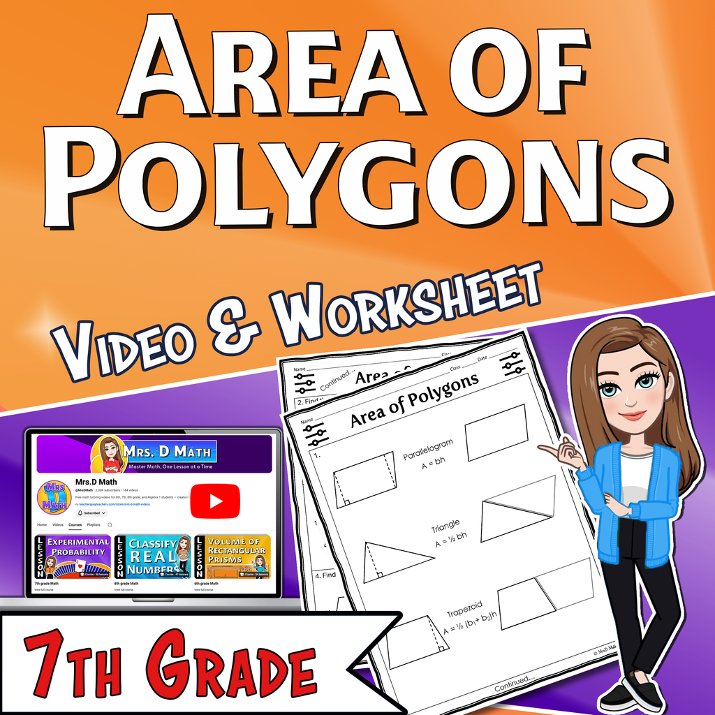 Area of Polygons Video Lesson Worksheet | 7th grade
