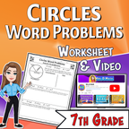 Circles Word Problems Video Lesson Worksheet | 7th grade