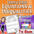 Graph & Check Equations & Inequalities Video Lesson Worksheet | 7th grade