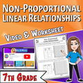 Non-Proportional Linear Relationships Video Lesson Worksheet | 7th grade