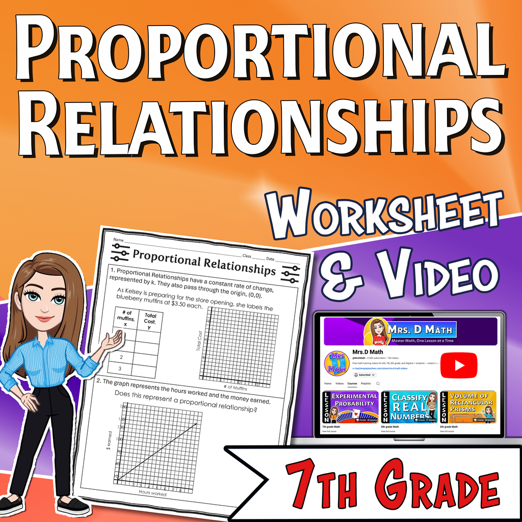 Proportional Relationships Video Lesson Worksheet | 7th grade