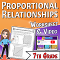 Proportional Relationships Video Lesson Worksheet | 7th grade