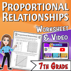 Proportional Relationships Video Lesson Worksheet | 7th grade