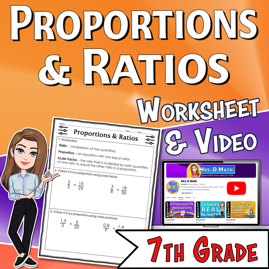 Proportions & Ratios Video Lesson Worksheet | 7th grade