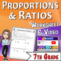 Proportions & Ratios Video Lesson Worksheet | 7th grade