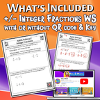 Add & Subtract Integer Fractions Video Lesson Worksheet | 7th grade