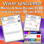 Multiply & Divide Rational Numbers Video Lesson Worksheet | 7th grade