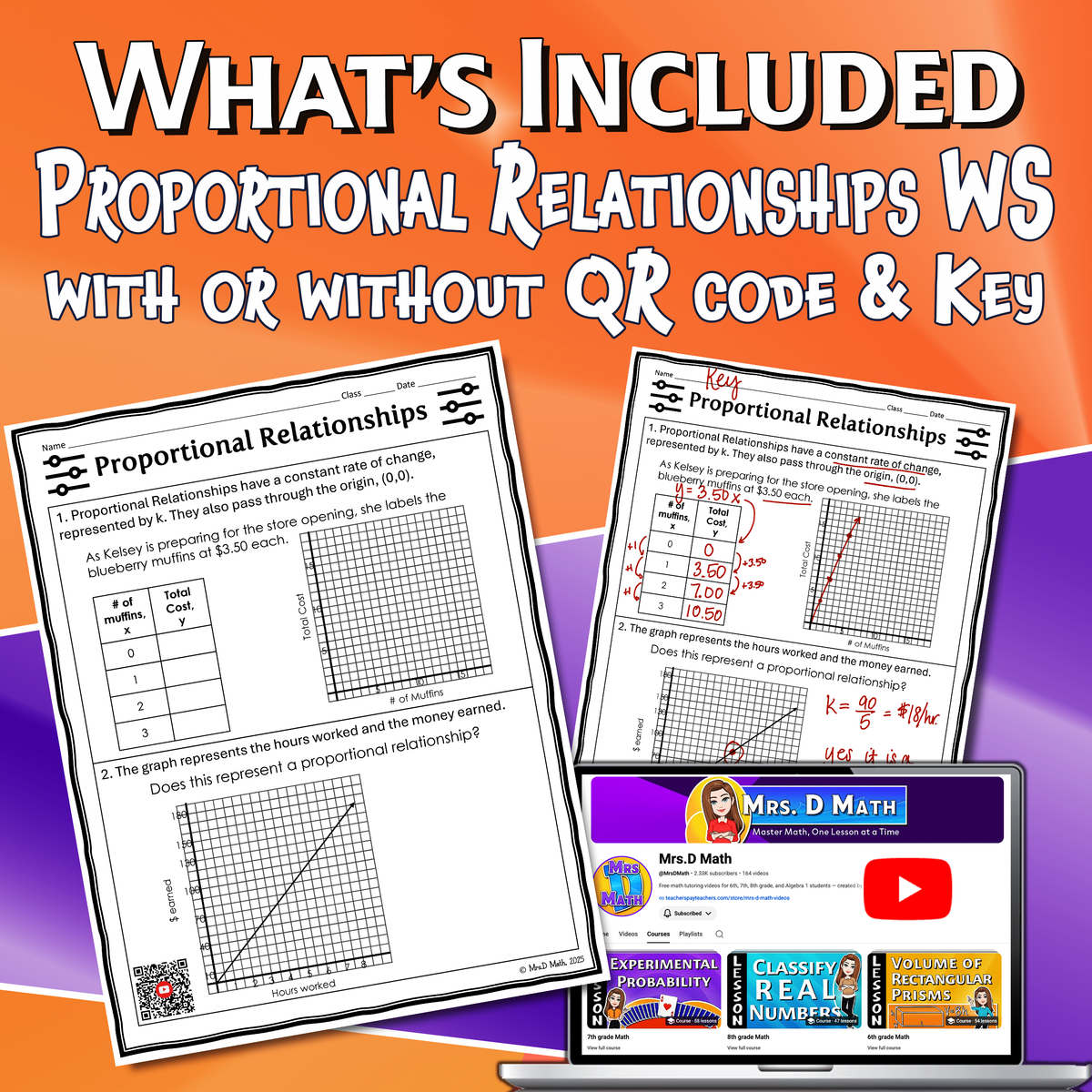 Proportional Relationships Video Lesson Worksheet | 7th grade