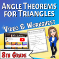 Angle Theorems for Triangles Video Lesson Worksheet | 8th grade