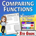Comparing Functions Video Lesson Worksheet | 8th grade