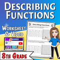 Describing Functions Video Lesson Worksheet | 8th grade