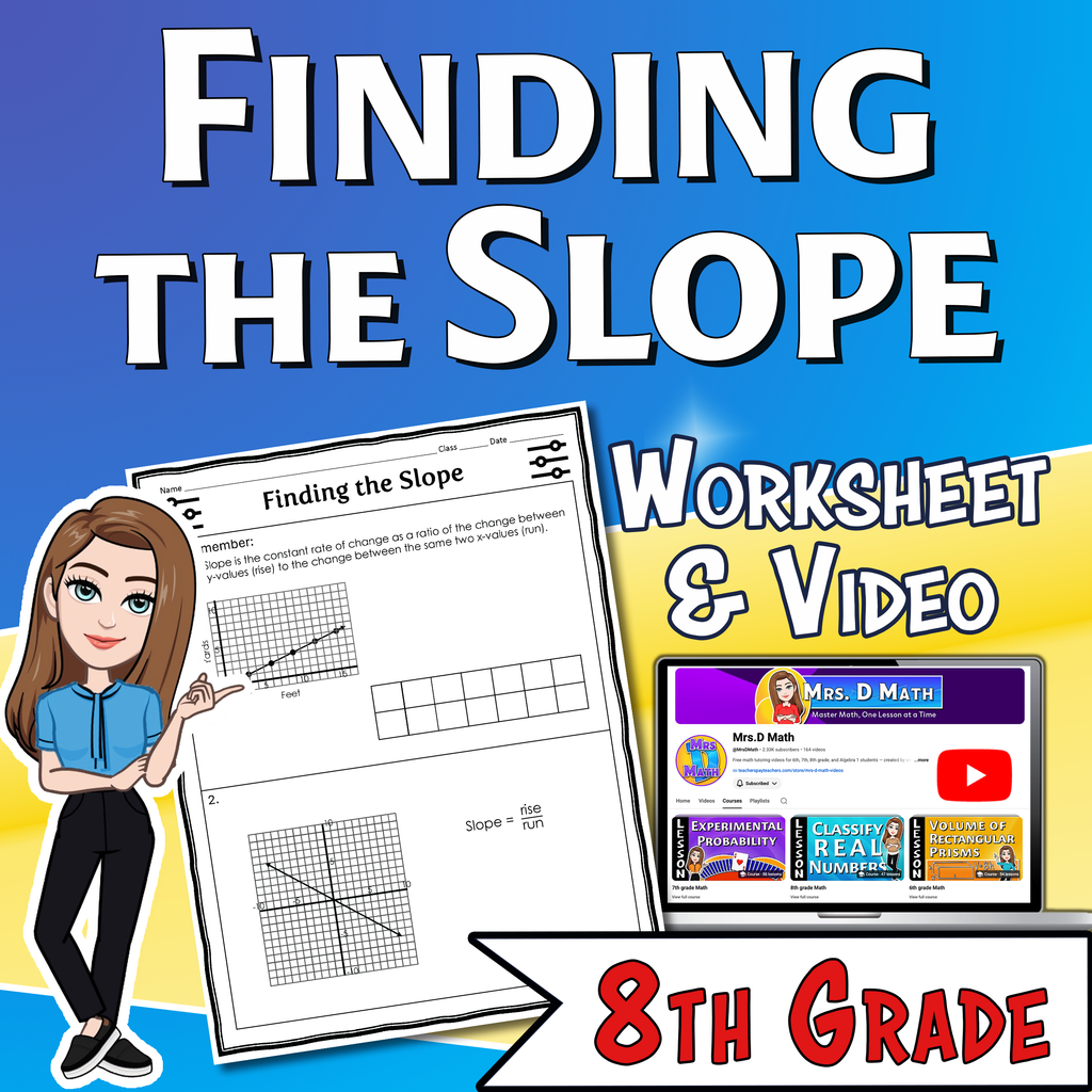 Finding the Slope Video Lesson Worksheet | 8th grade