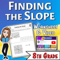 Finding the Slope Video Lesson Worksheet | 8th grade