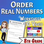Order Real Numbers Video Lesson Worksheet | 8th grade