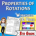 Properties of Rotations Video Lesson Worksheet | 8th grade