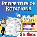 Properties of Rotations Video Lesson Worksheet | 8th grade
