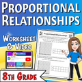 Proportional Relationships Video Lesson Worksheet | 8th grade