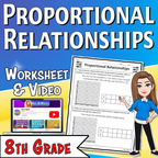 Proportional Relationships Video Lesson Worksheet | 8th grade