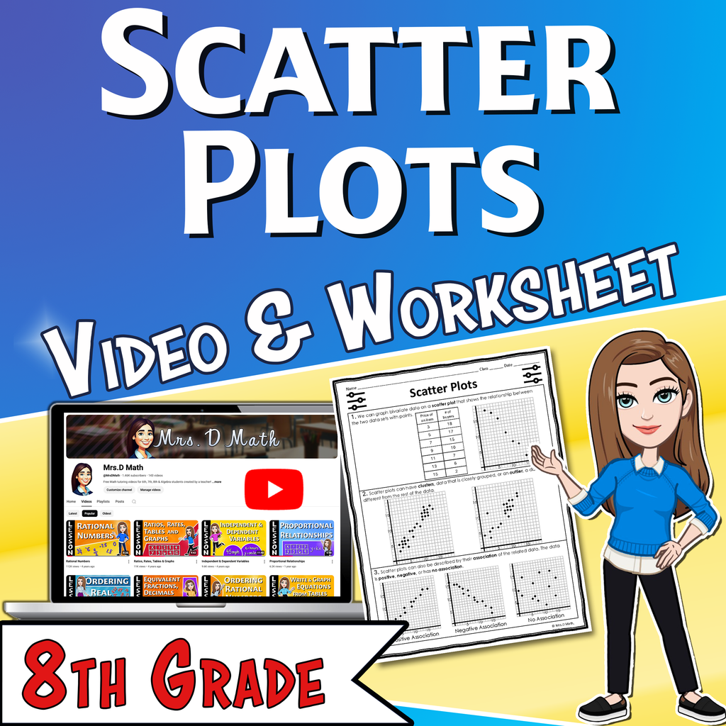 Scatter Plots Video Lesson Worksheet | 8th grade