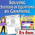 Solving Systems of Equations by Graphing Video Lesson Worksheet | 8th grade
