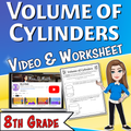 Volume of Cylinders Video Lesson Worksheet | 8th grade