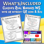 Classify Real Numbers Video Lesson Worksheet | 8th grade