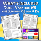 Direct Variation Video Lesson Worksheet | 8th grade