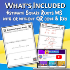 Estimate Square Roots Video Lesson Worksheet | 8th grade