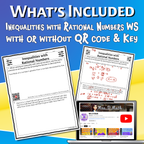 Inequalities with Rational Numbers Video Lesson Worksheet | 8th grade