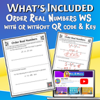 Order Real Numbers Video Lesson Worksheet | 8th grade