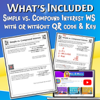 Simple vs. Compound Interest Video Lesson Worksheet | 8th grade