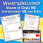 Volume of Cones Video Lesson Worksheet | 8th grade