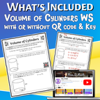Volume of Cylinders Video Lesson Worksheet | 8th grade
