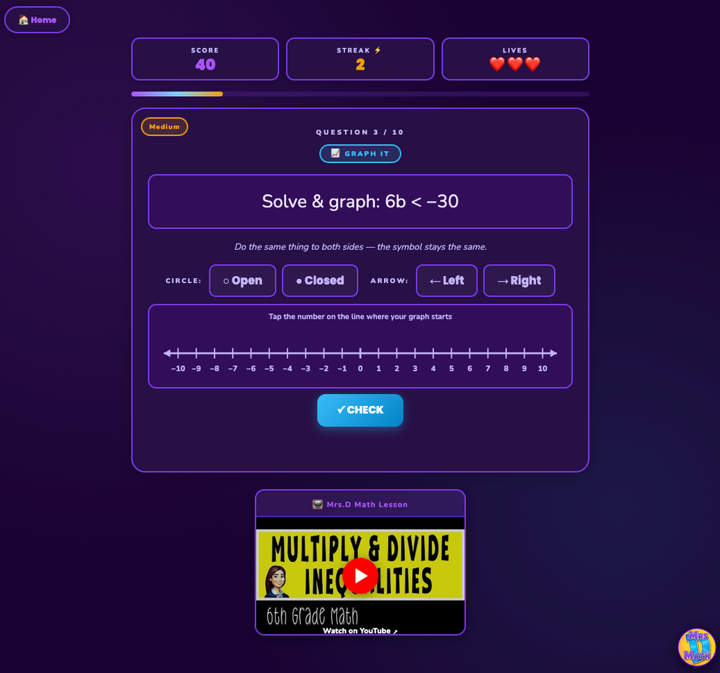 Divide & Conquer | Multiply & Divide Inequalities | 6th Grade