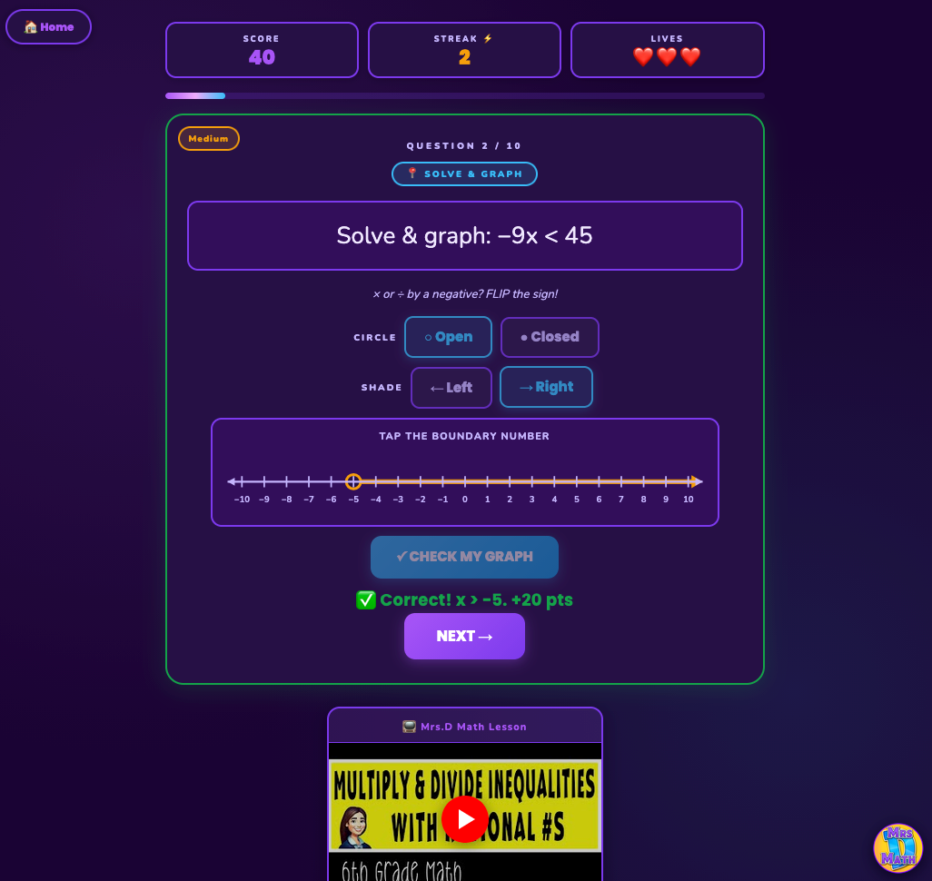 Flip Side | Multiply & Divide Inequalities with Rational Numbers | 6th Grade
