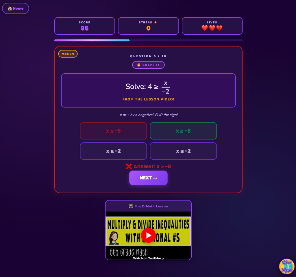 Flip Side | Multiply & Divide Inequalities with Rational Numbers | 6th Grade
