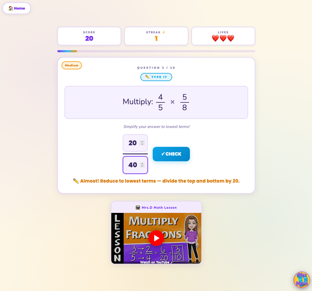 Fraction Fusion | Multiplying Fractions | 6th Grade