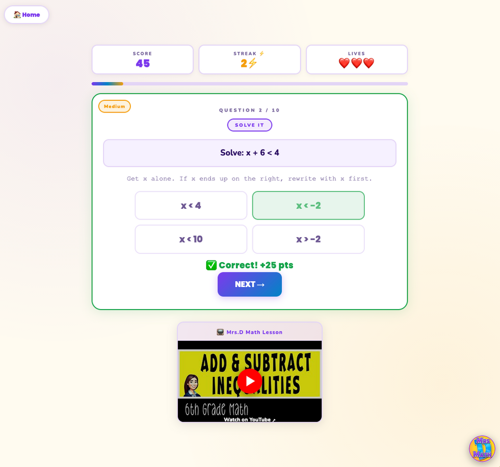 Greater Gains | Add & Subtract Inequalities | 6th grade