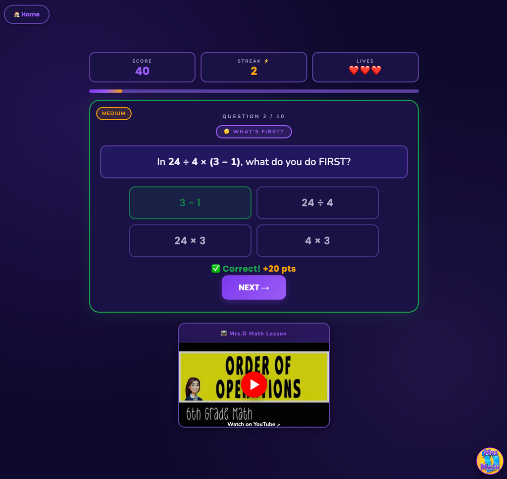 PEMDAS Blitz | Order of Operations | 6th grade