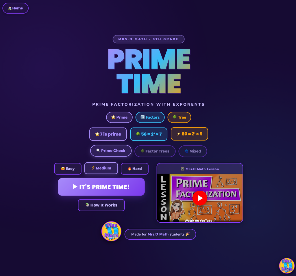 Prime Time | Prime Factorization | 6th grade